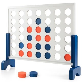 Costway Giant 4 In A Row Game Wood Board Connect Toy Adults Kids