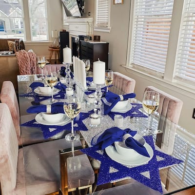 Sparkles Home Luminous Rhinestone Star of David Placemat