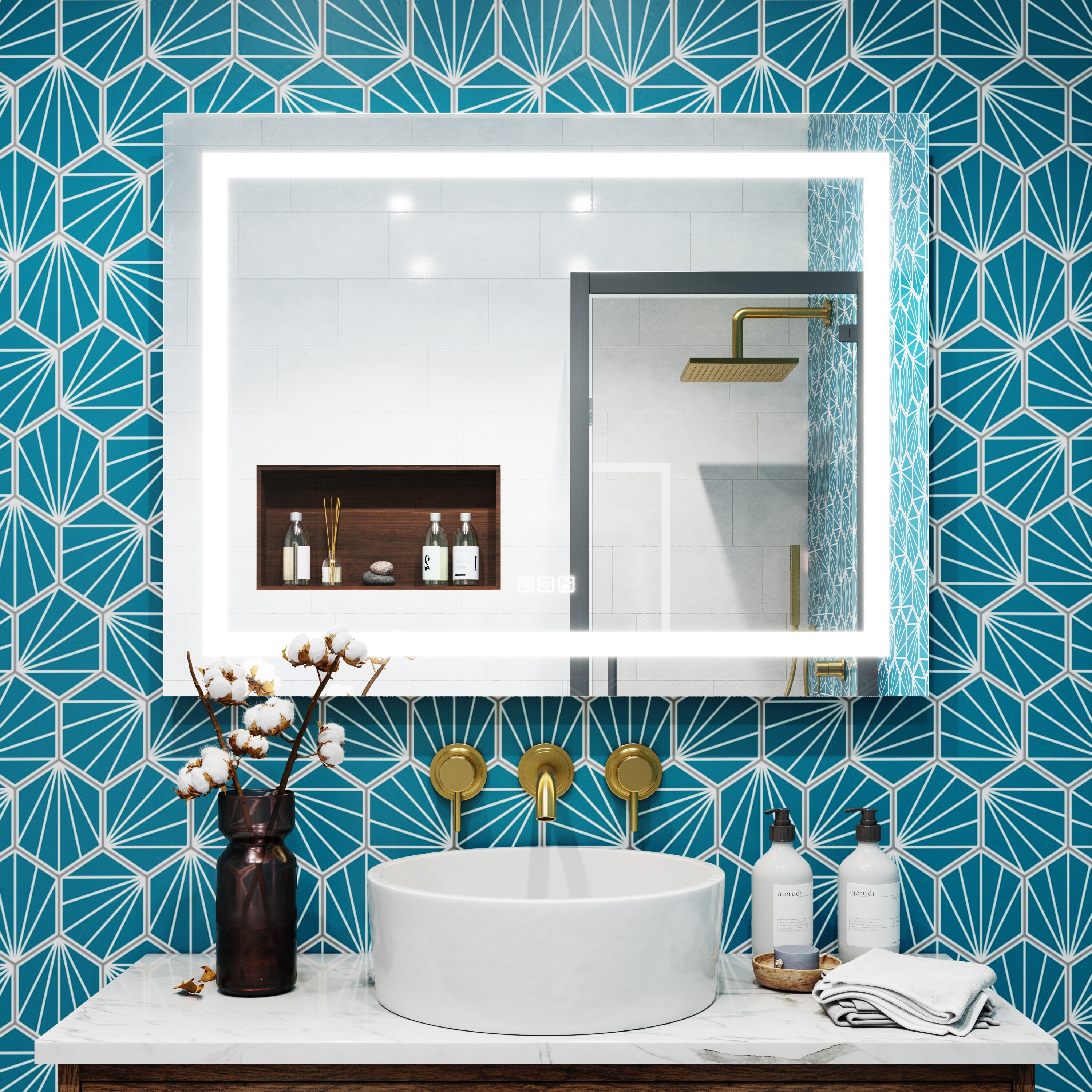 Details about   28x36 LED Illuminated Bath Vanity Mirror w/ Touch Sensor & Anti-fog 