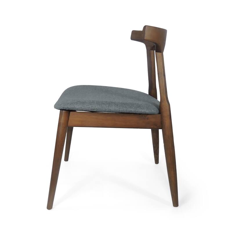 Cowen Upholstered Fabric and Rubberwood Dining Chairs (Set of 2) by Christopher Knight Home