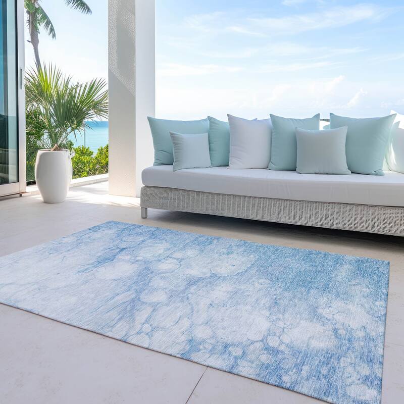 Machine Washable Indoor/ Outdoor Chantille Abstract Modern Rug