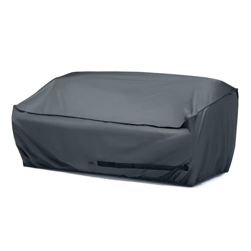 Cannes 6 Piece Polyester Outdoor Patio Loveseat Group Deluxe Furniture Covers - Grey