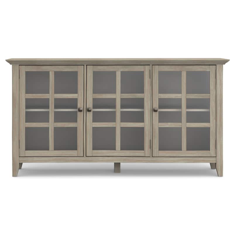 WYNDENHALL Normandy SOLID WOOD 62 inch Wide Transitional Wide Storage Cabinet - 62"w x 18"d x 34" h