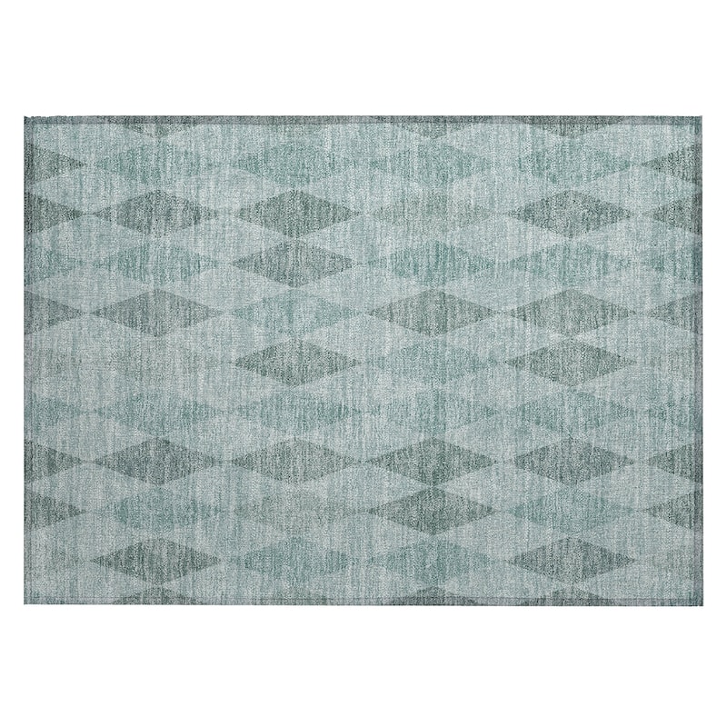 Machine Washable Indoor/ Outdoor Argyle Chantille Rug