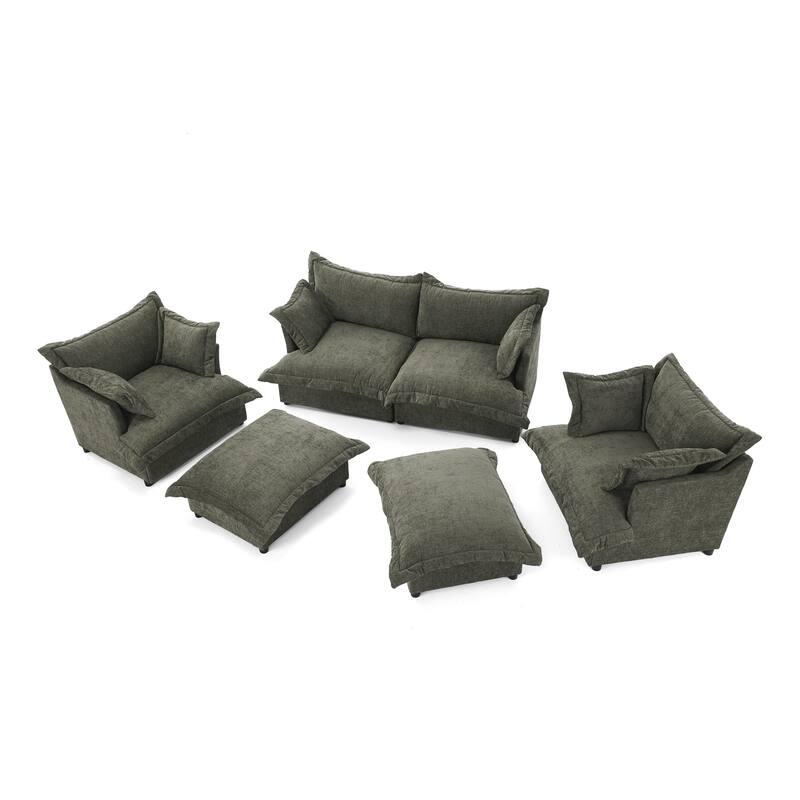 6-Piece Chenille Cloud Modular Living Room Set