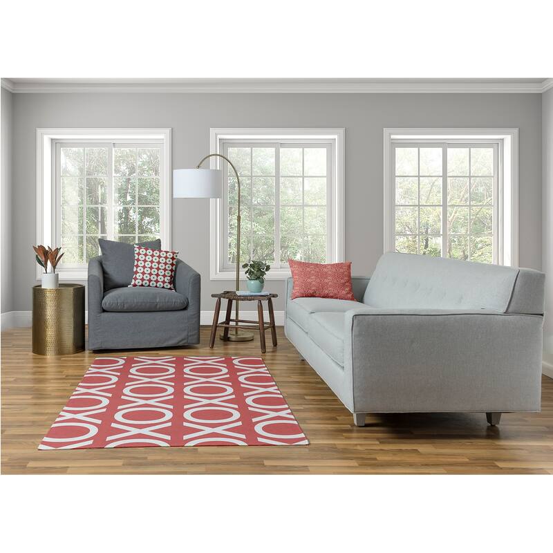 Hugs and Kisses Valentines Chenille Rug