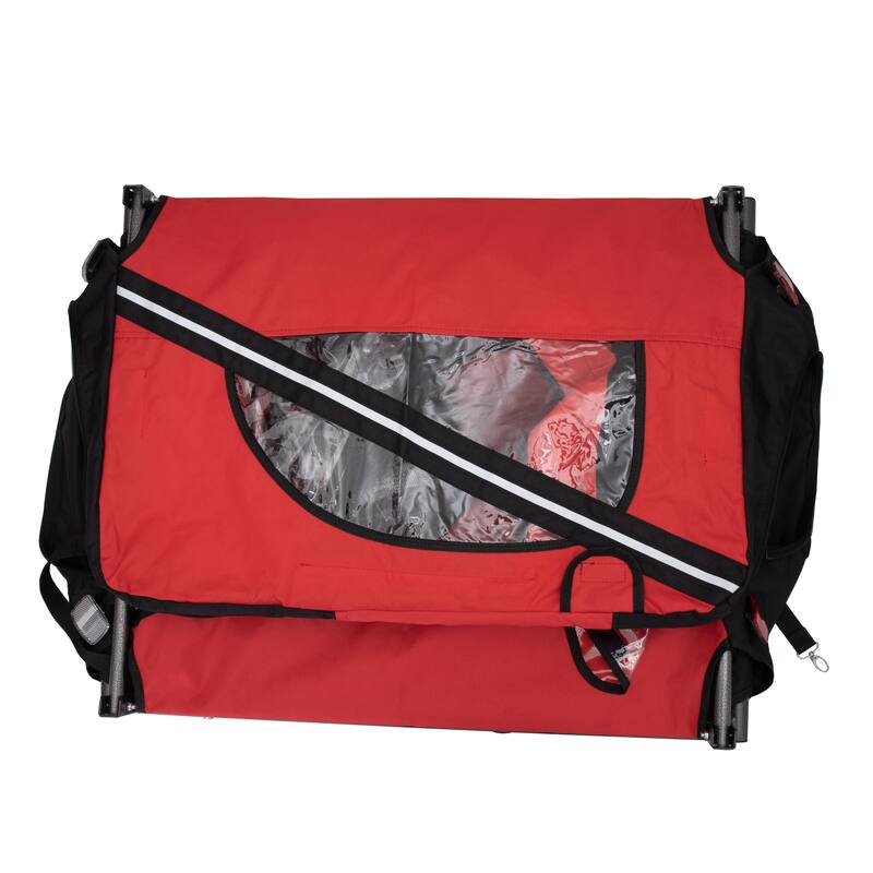 Durable Dog Bike Trailer with 20-Inch Wheels, Zippered Mesh Doors, and 88lb Capacity