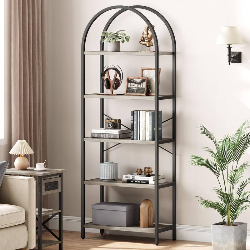 Bookshelf Tall Bookcase Arched Standing Bookshelves