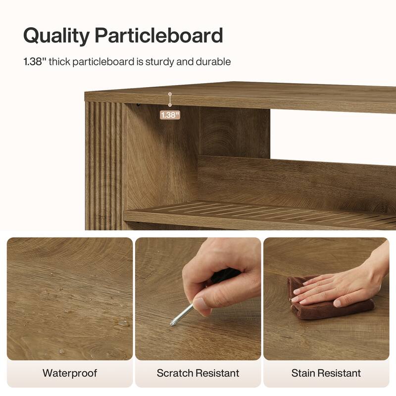 59 Inch Large Kitchen Island with Storage Shelves and Seating - 27.55" D x 59.05" W x 35.43" H