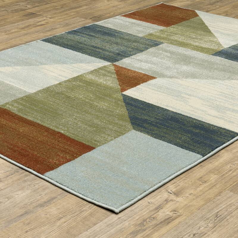 Style Haven Bassel Contemporary Geometric Grey/ Multi Indoor Area Rug