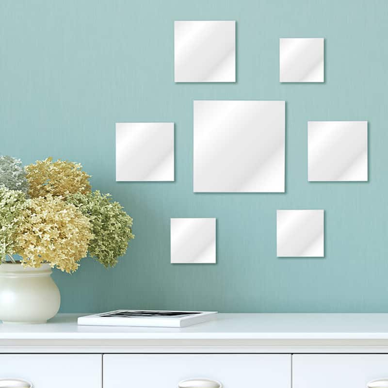 Elements Set of 7 Square Wall Mirrors