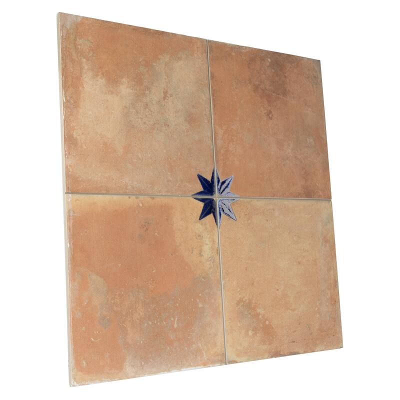 Merola Tile Kings Nonna with Blue Star 17-7/8" x 17-7/8" Porcelain Floor and Wall Tile