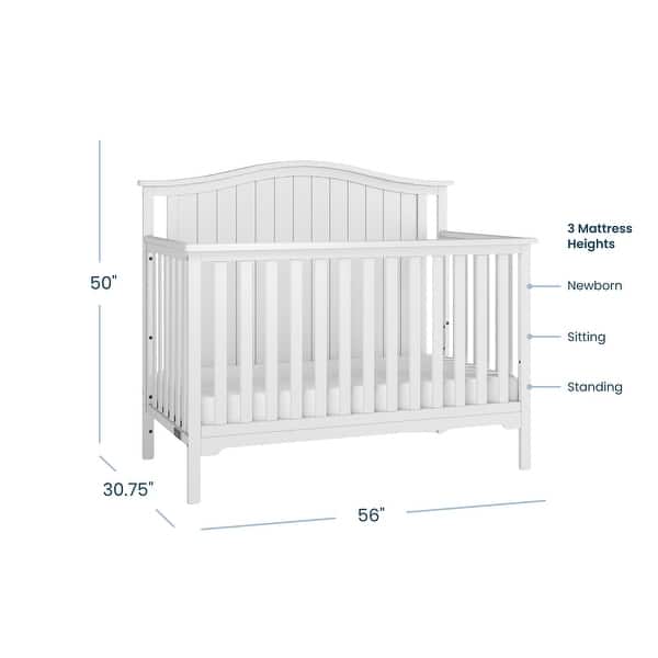 dimension image slide 0 of 3, Child Craft Hampton Arch Top 4-in-1 Convertible Crib