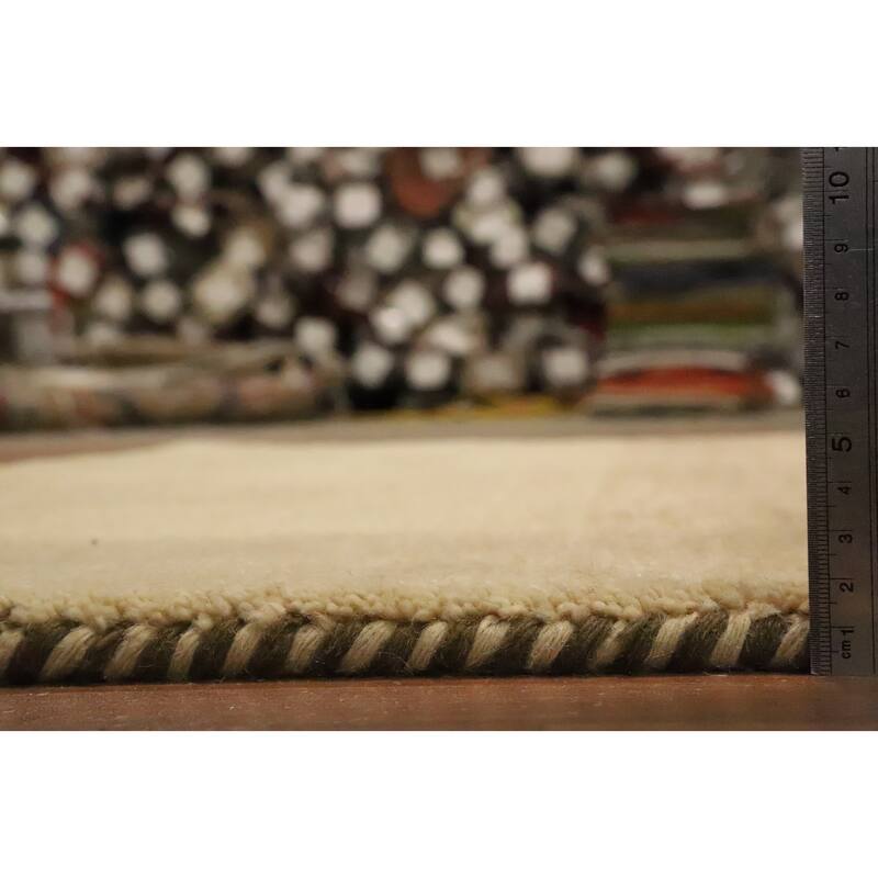 Hand Knotted Oriental 100% Wool Carpet Modern Modern Brown Gabbeh Area Rug - 6' 0'' X 4' 2''