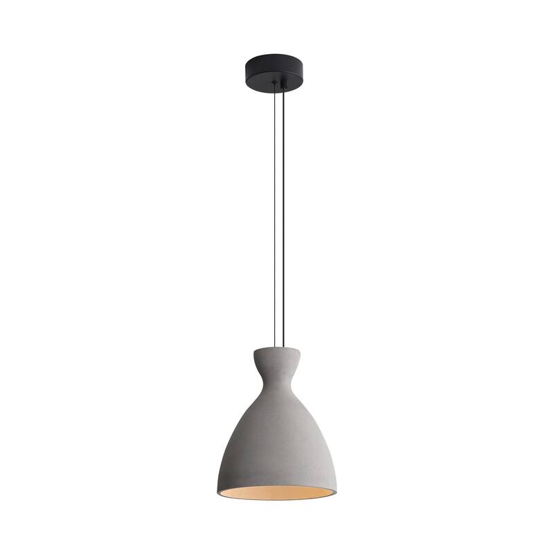Aethera 10" LED Pendant in Grey Cement - Gold