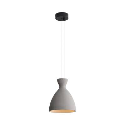 Aethera 10" LED Pendant in Grey Cement - Gold