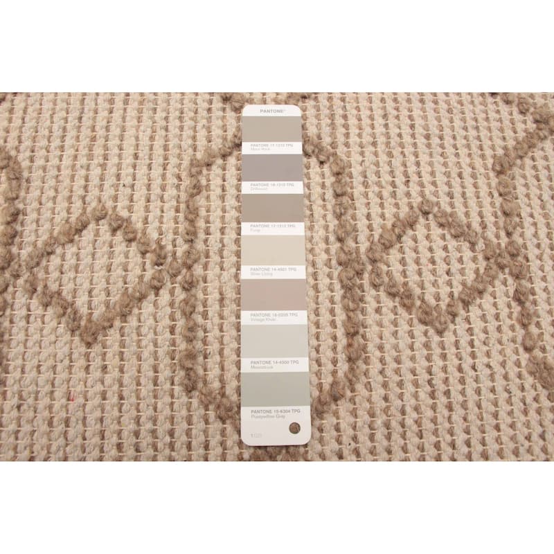 ECARPETGALLERY Braid weave Sienna Khaki Wool Rug - 5'1 x 7'6