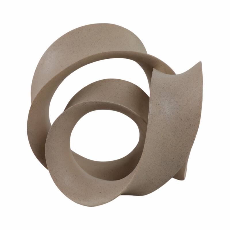 Resin Sculpture with Abstract Curved Loop Design Artistic Silhouette - 13" x 10" x 12"