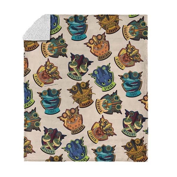 slide 2 of 42, Universal How to Train Your Dragon Silk Touch Sherpa Throw Blanket 50 x 60 inches - Dragon Badges