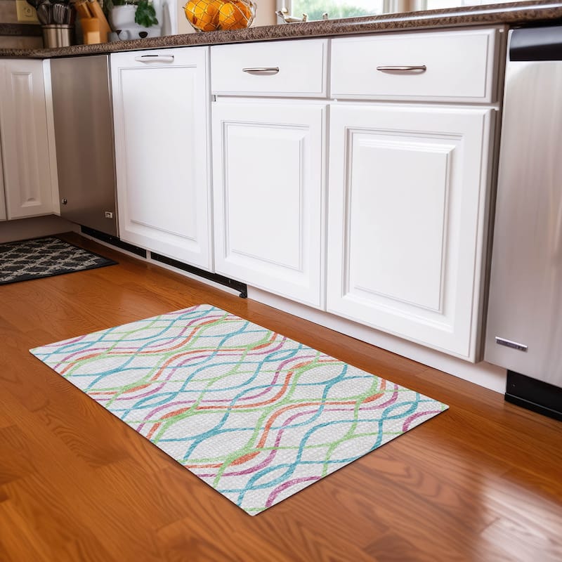 Machine Washable Indoor/ Outdoor Chantille Contemporary Deco Rug