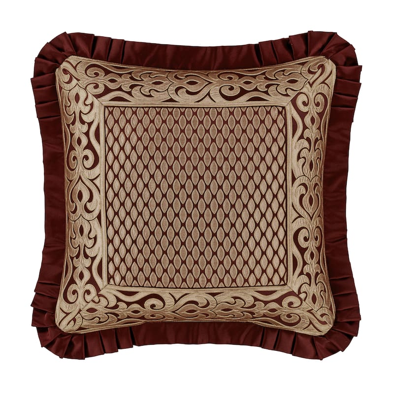 J. Queen New York Renzo 20" Square Embellished Decorative Throw Pillow