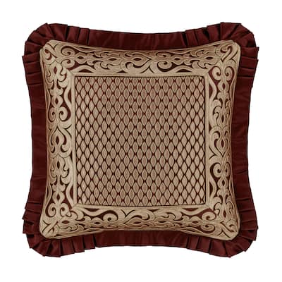 J. Queen New York Renzo 20" Square Embellished Decorative Throw Pillow