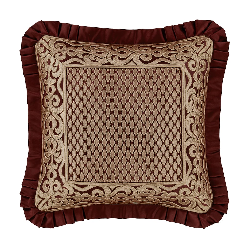 J. Queen New York Renzo 20" Square Embellished Decorative Throw Pillow