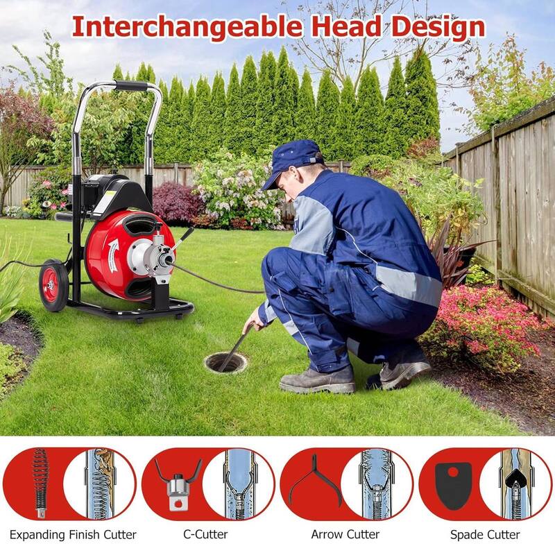 75FT 1/2 Inch Electric Drain Cleaner Machine for Sink, Toilet & Sewer