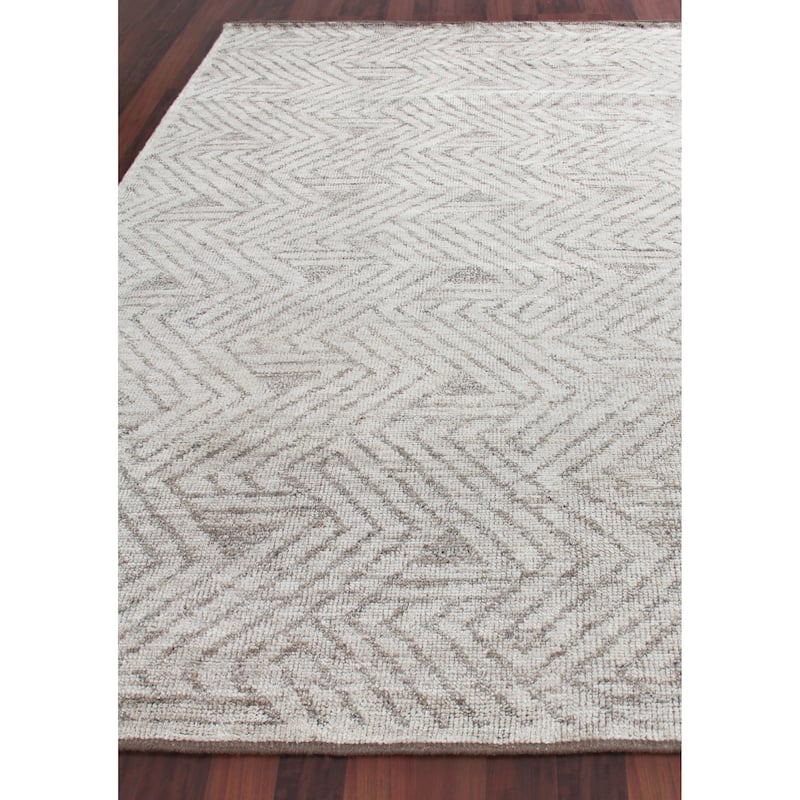EXQUISITE RUGS Eaton Hand-knotted Wool/Bamboo Silk Beige Area Rug.