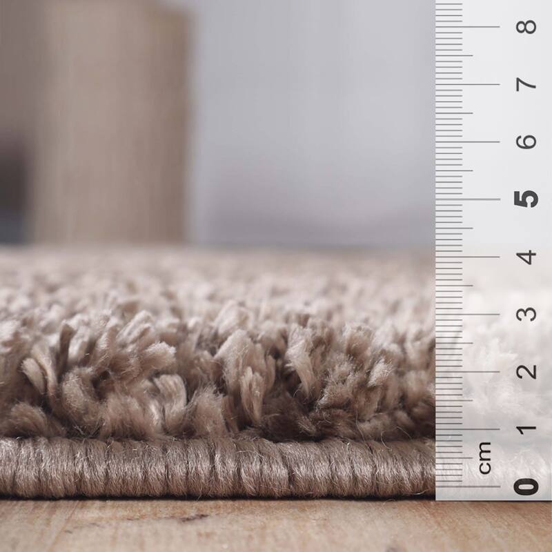 8' Taupe Tufted Handmade Stain Resistant Runner Rug - 3'6"