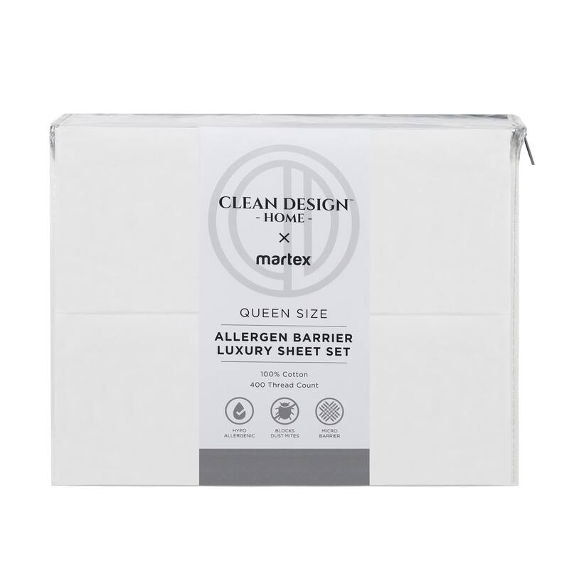 Clean Design Home x Martex 400 Thread Count Blue Sheet Set