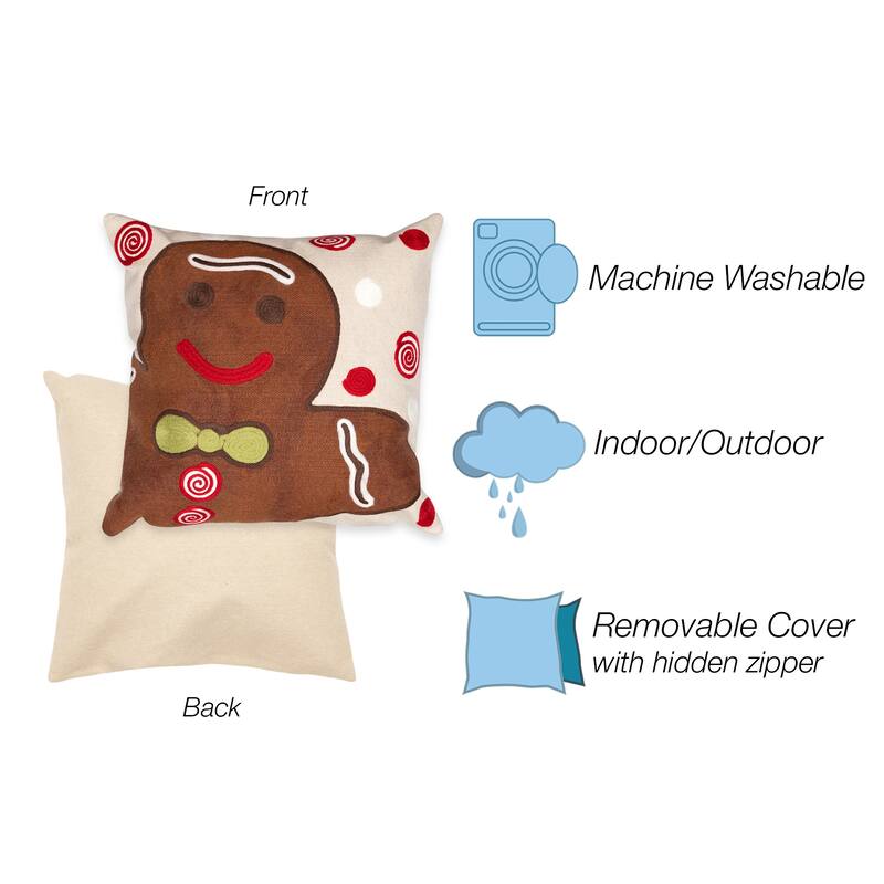 Liora Manne Visions III Ginger Boy Indoor/Outdoor Pillow Chocolate 20" x 20"