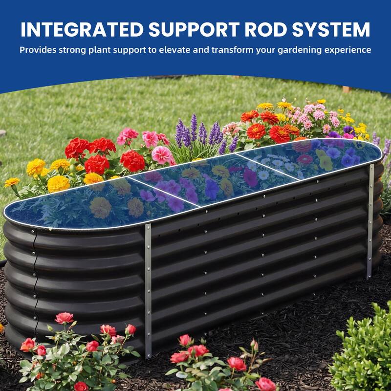 Moasis Oval Metal Outdoor Raised Garden Bed