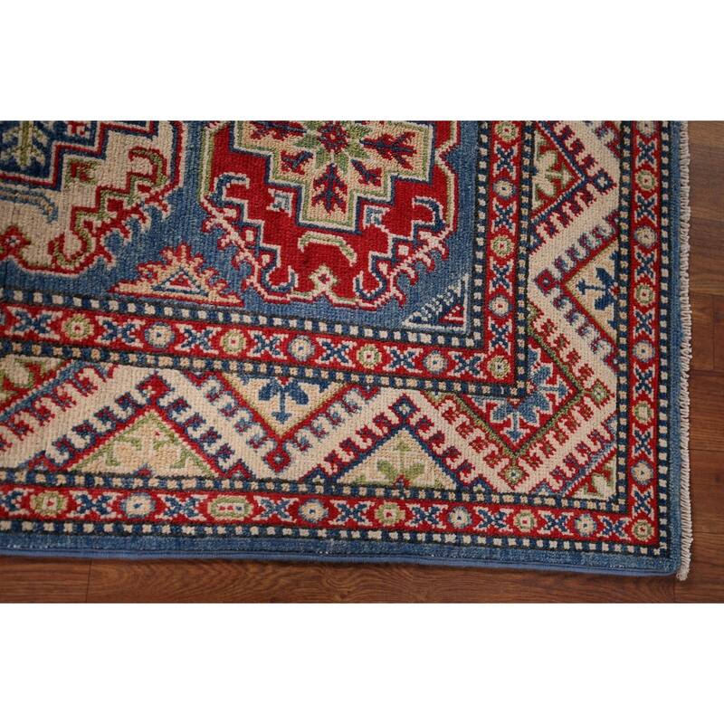 Blue Kazak Foyer Rug Handmade Wool Carpet - 2'6" x 4'4"