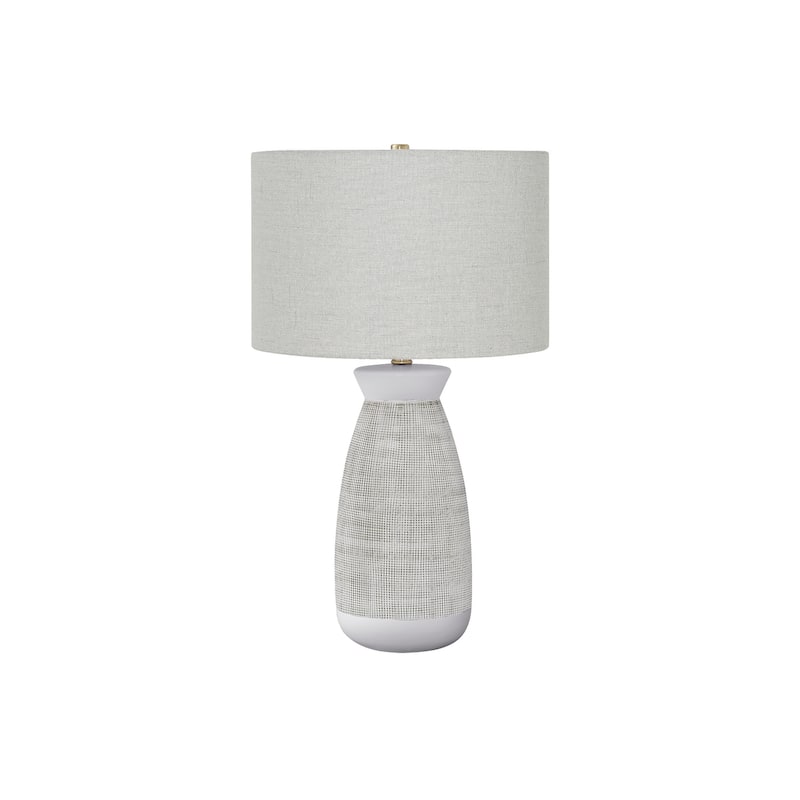 Ceramic Table Lamp 27 Inch Height with Linen Shade 3 Way Switch