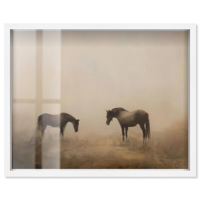 Equine Duo II Shadowbox by Art Remedy - White - 20" x 16"