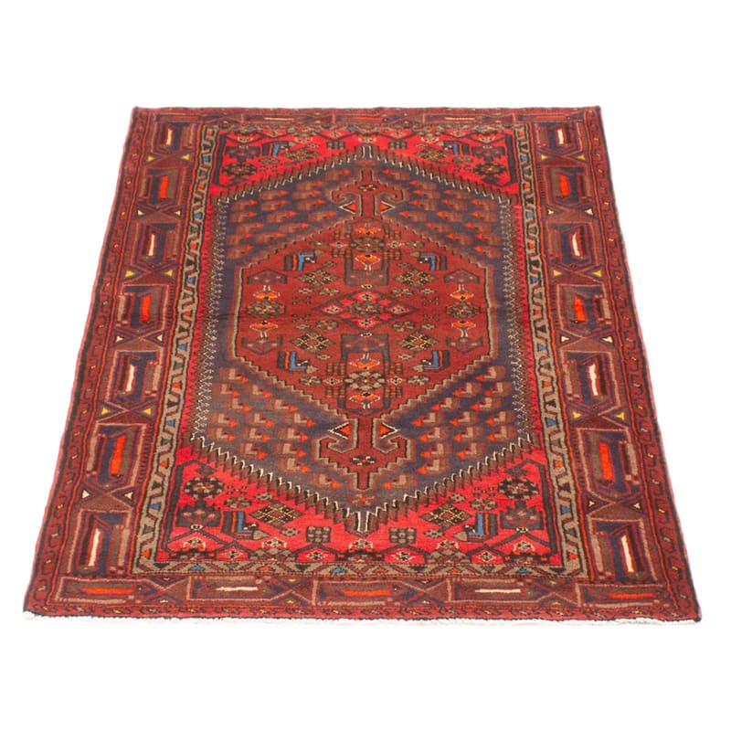 ECARPETGALLERY Hand-knotted Andelz Red Wool Rug - 4'3 x 6'5