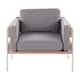 Option Light Grey Fabric/Natural Wood/White Metal