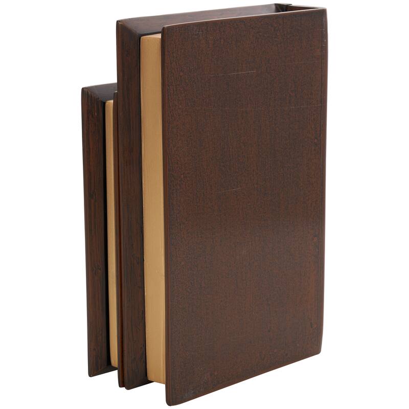 Blue, Green, Brown or Red Wooden Storage Faux Book Box (Set of 2)