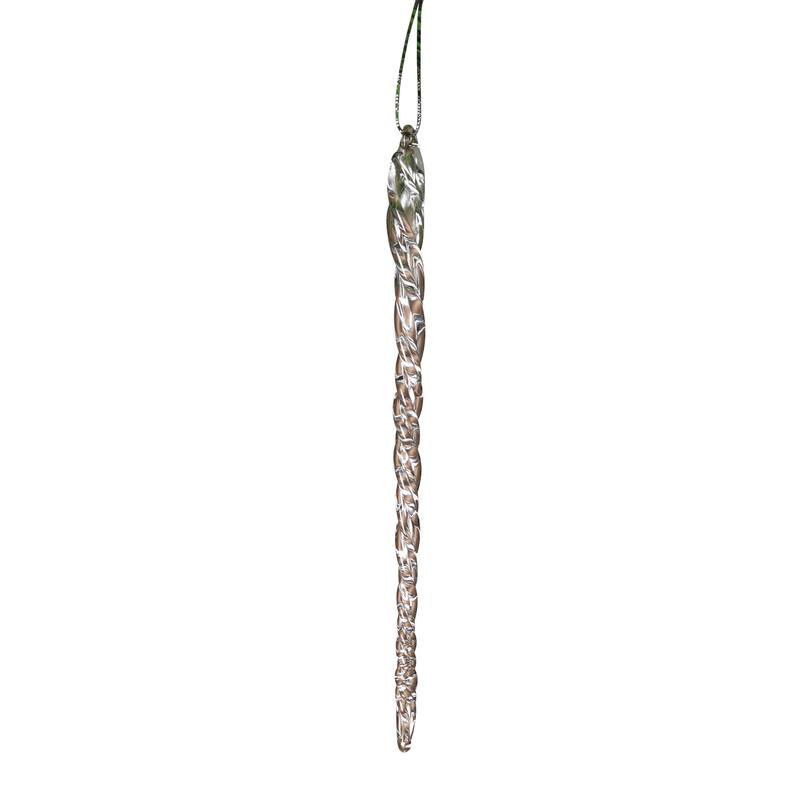 Set of 3 20 pack Real Spun Glass Hanging Icicle Ornaments - N/A