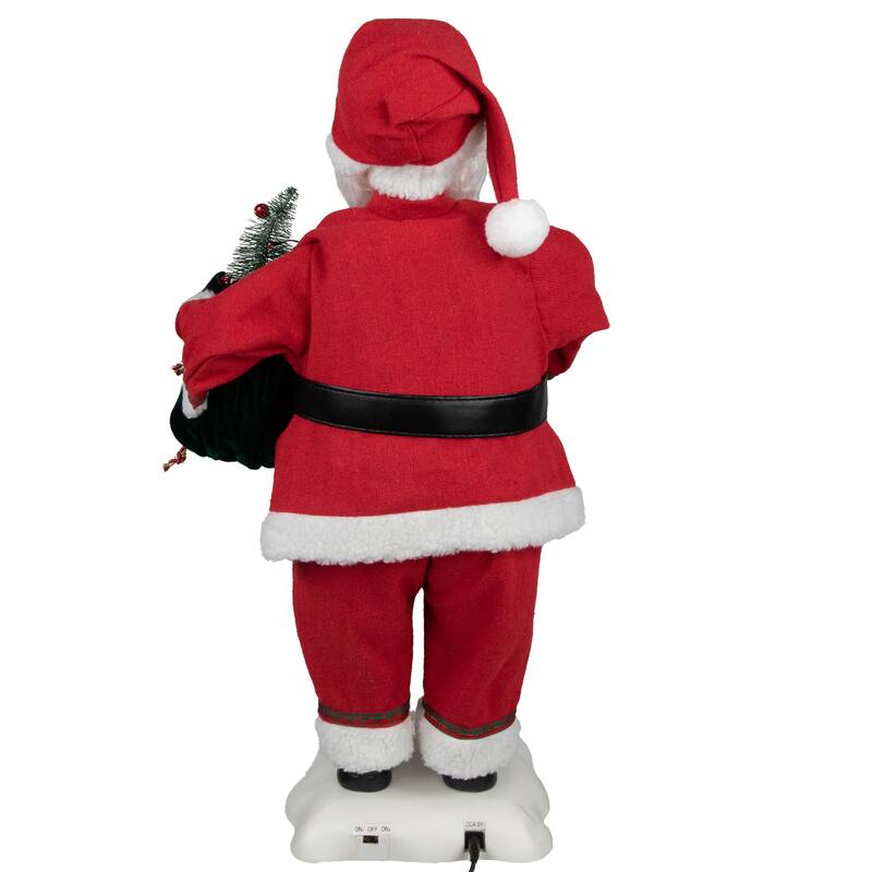 24-Inch Animated Santa Claus with Lighted Candle Musical Christmas Figure - 24"