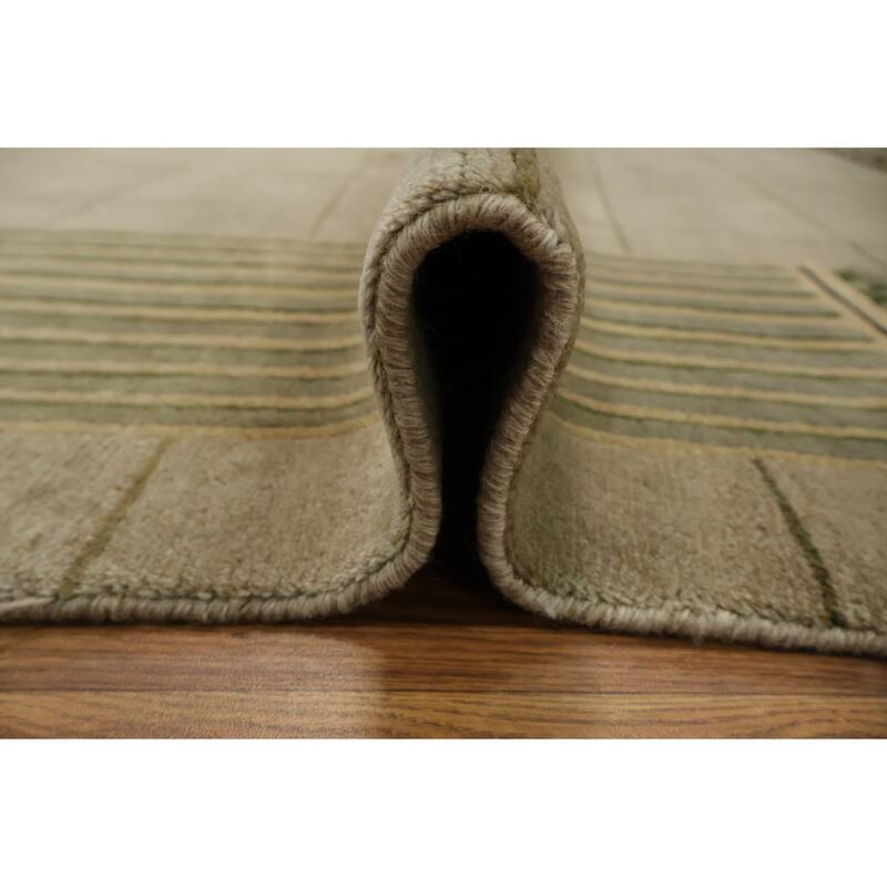 Hand Knotted Oriental 100% Wool Carpet Traditional Contemporary Beige & Ivories Art Deco Area Rug - 10' 0'' X 8' 0''