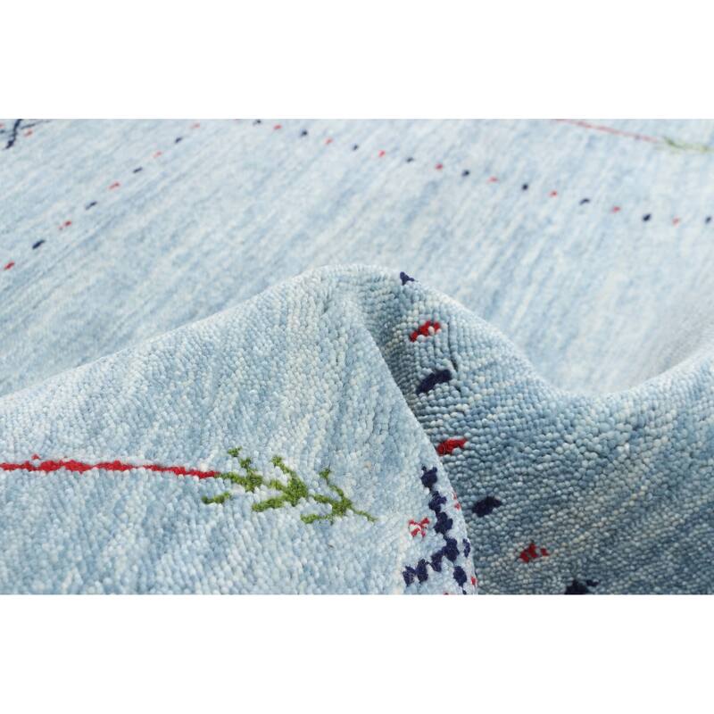 ECARPETGALLERY Hand Loomed Kashkuli Gabbeh Turquoise Wool Rug - 3'2 x 5'0