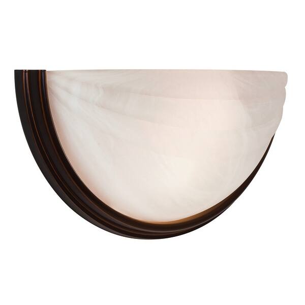 slide 2 of 2, Crest LED Wall Sconce with Alabaster Glass