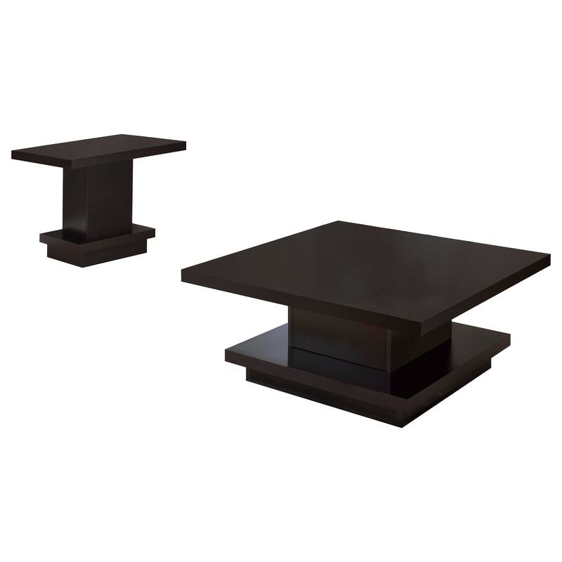 Haxton Cappuccino 2-piece Square Coffee and End Table Set