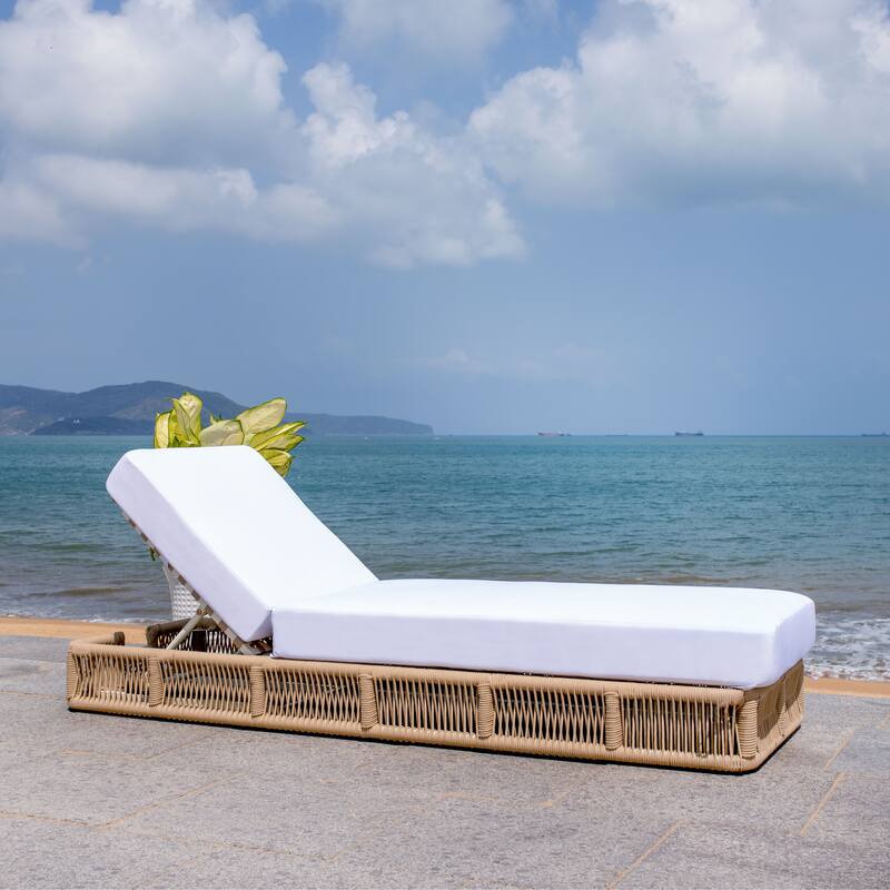 SAFAVIEH Outdoor Tinna Sun Lounger - 75"W x 25"D x 13"H