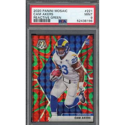 Cam Akers 2020 Panini Mosaic Reactive Green Rookie Card #221 PSA 9 - 8'6" x 11'6"