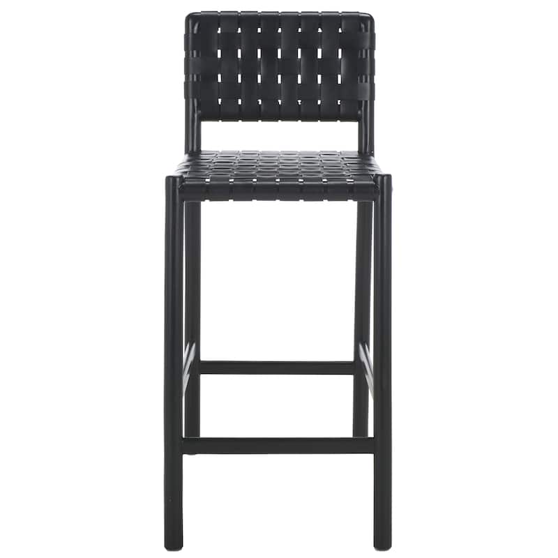 SAFAVIEH Couture Jeremiah Woven Leather 26-inch Counter Stool - 16"W x 19"D x 36"H