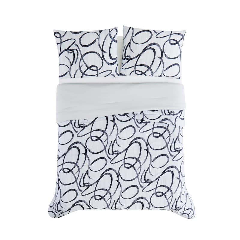 Christian Siriano NY® Mimic Black and White Duvet Cover Set