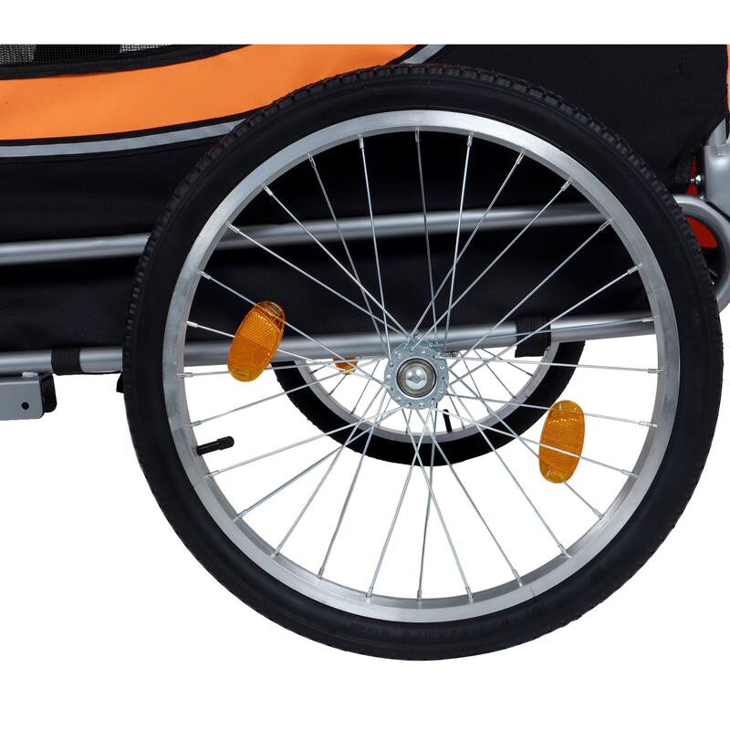 Large Folding Bike Trailer For Dogs - 66lb Capacity All-Terrain Pet Carrier, Durable Steel Frame For Cycling